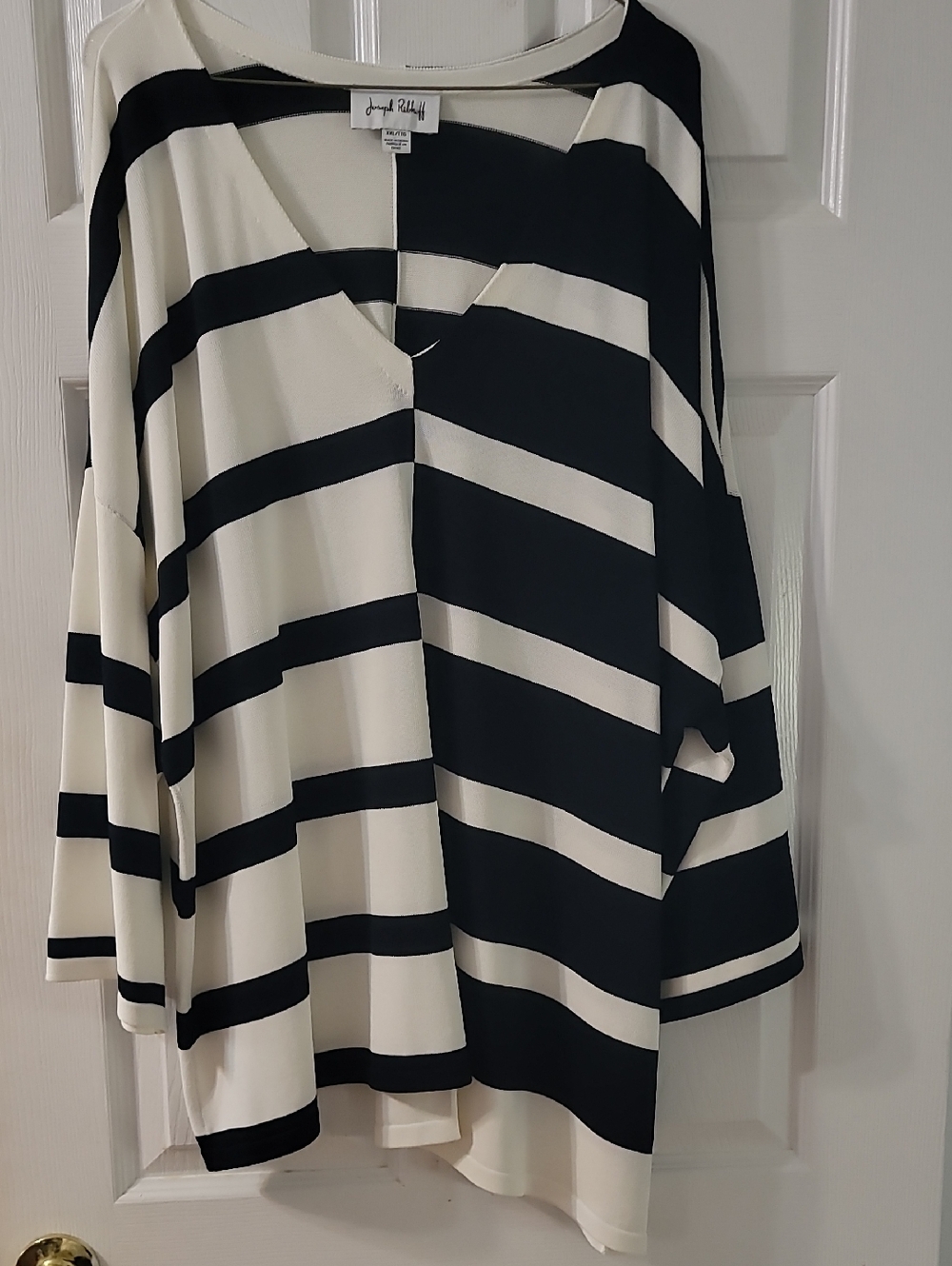 Joseph Ribkoff Midnight Blue and White Striped Top